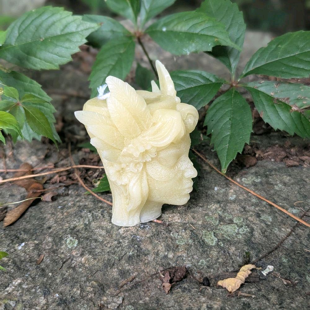 Dietes Soy Wax Candles Unscented Ritual Candles with Unique Design Perfect for Your Rituals Featuring Intricate Face Sculpture Decor Decoration