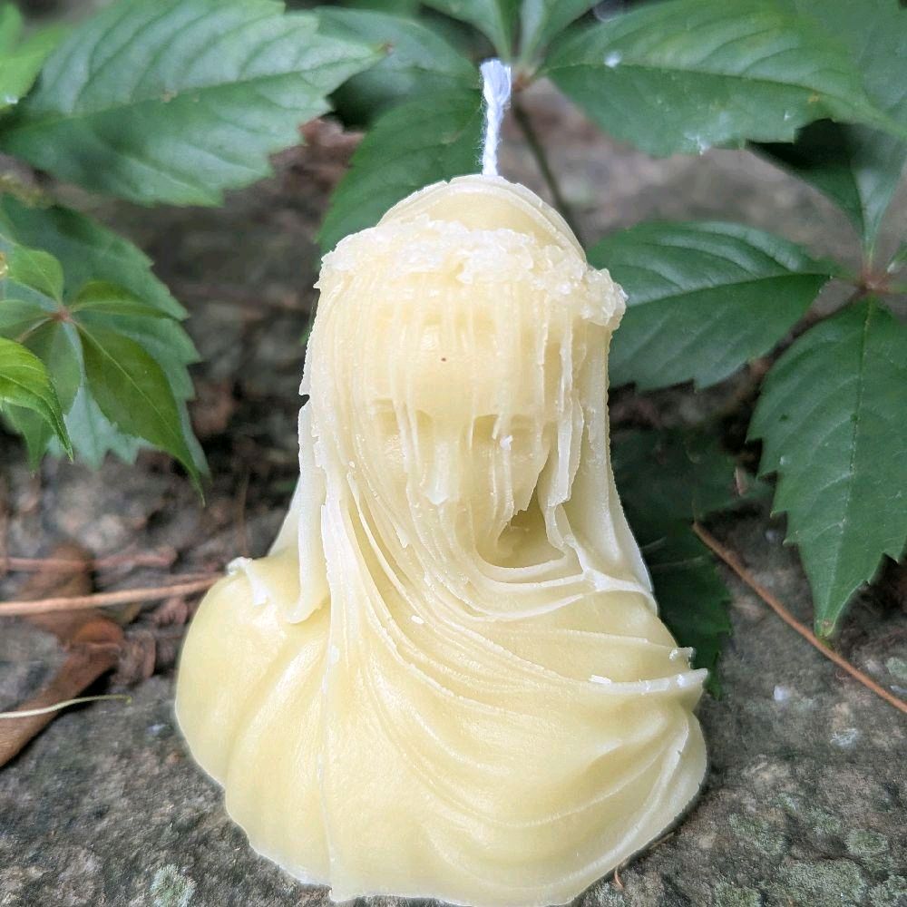 Lady in Veil Unscented Pink Sculptural Candle Design Decoration Decor