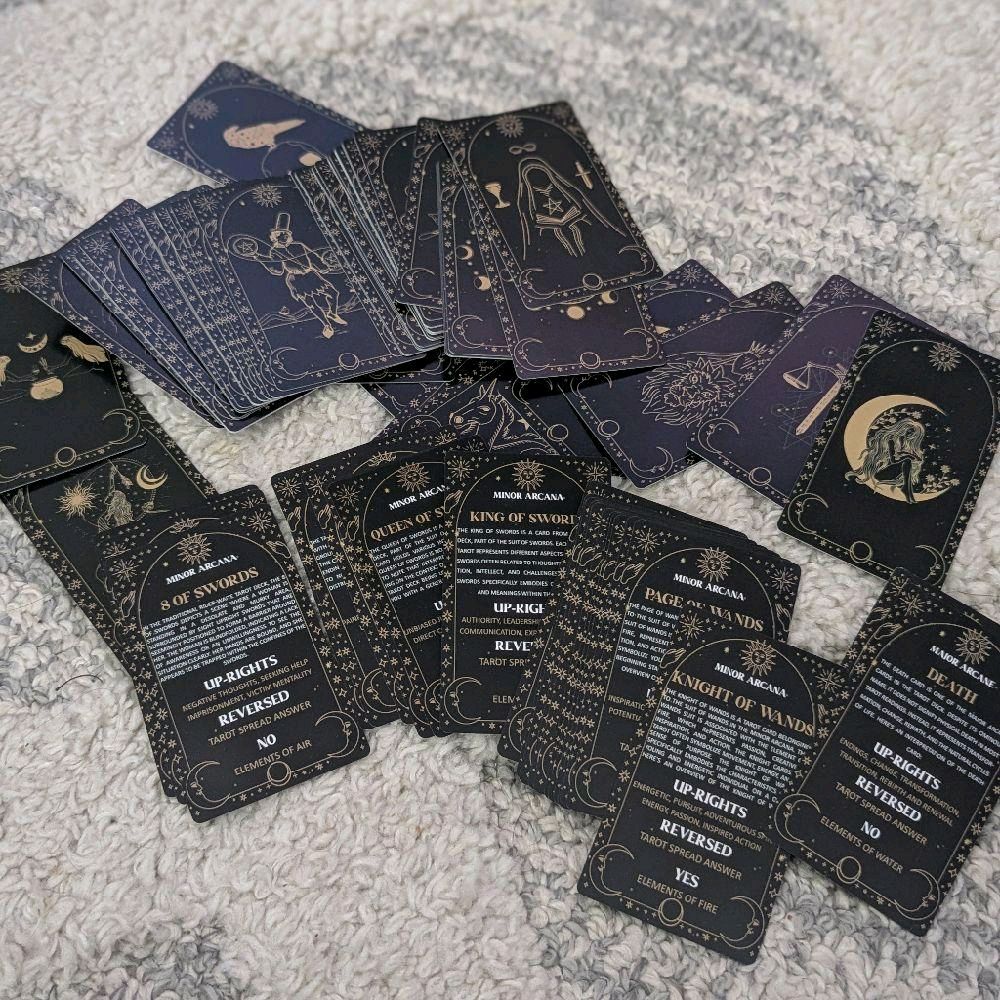 Tarot Meaning Cards - 78 Cards Deck with Enigmatic Design and Mystical Theme