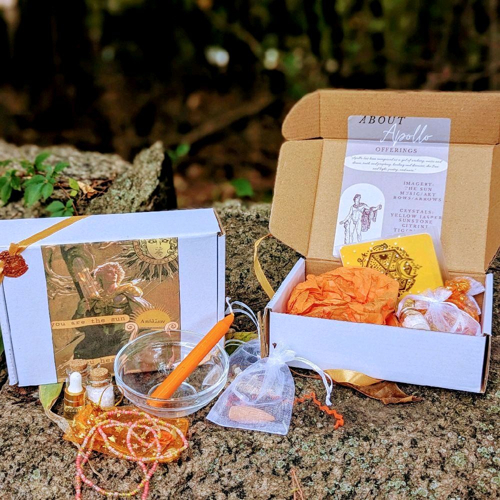 Goddess mini Altar Offering Kit with Charm Candle for Personal Rituals and Small Spaces Decor