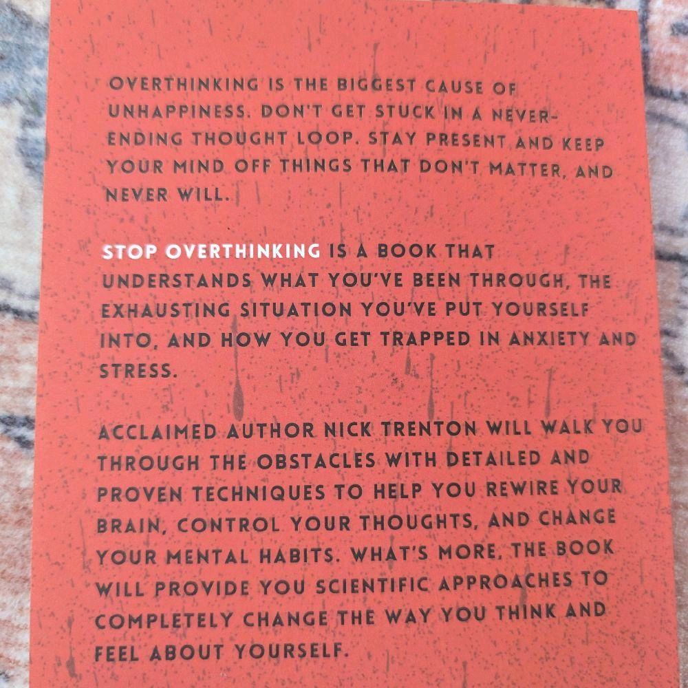 Nick Trenton Stop Overthinking: 23 Techniques to Relieve Stress Stop Negative Spirals Declutter Your Mind Focus on Present Therapist Endorsed Author 400000+ Copies Sold