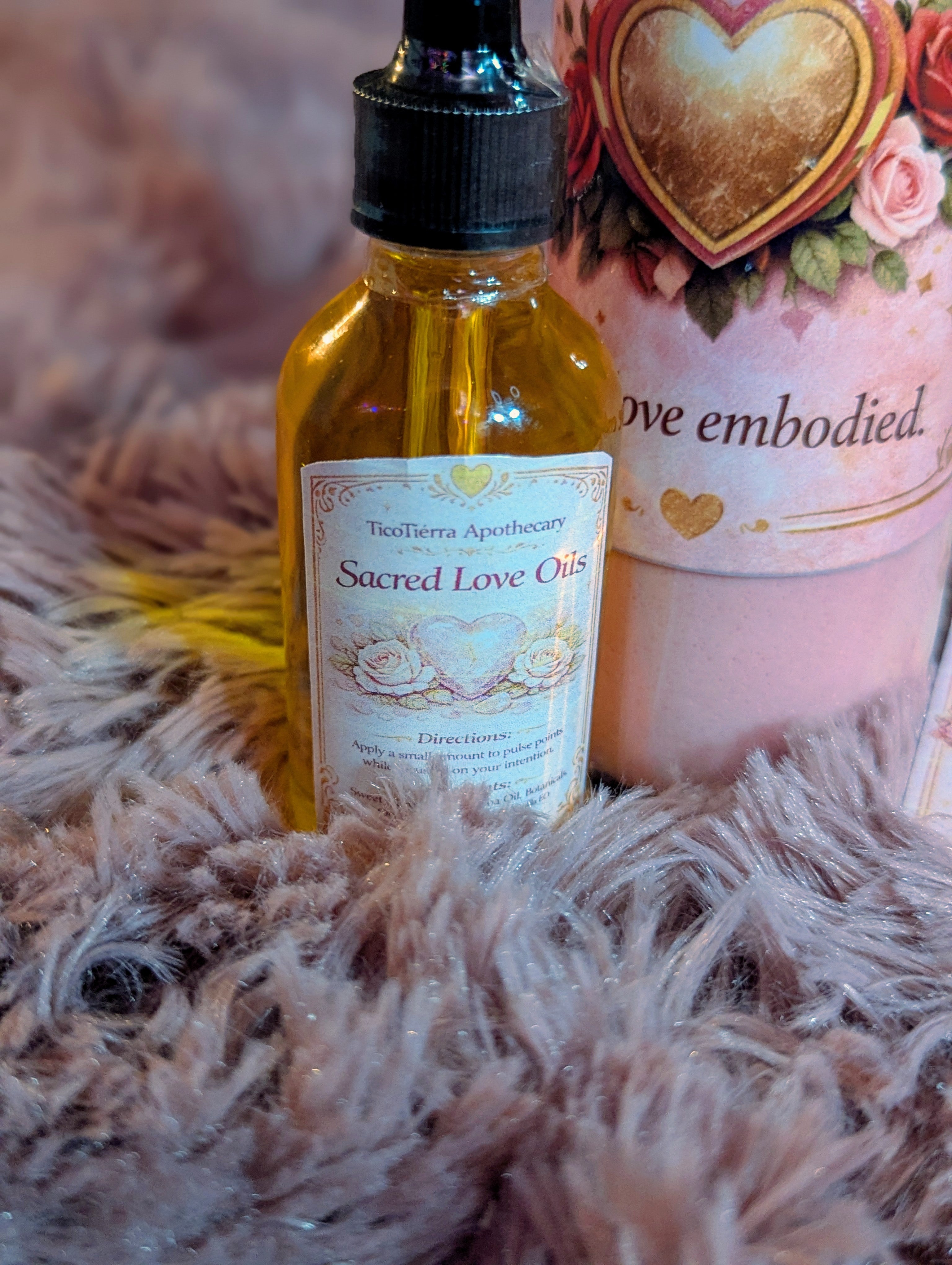 Valentine's Day Candle Collection Sacred Self-Love with Love Embodied Oil and Rose Quartz Crystals for Romantic Atmosphere