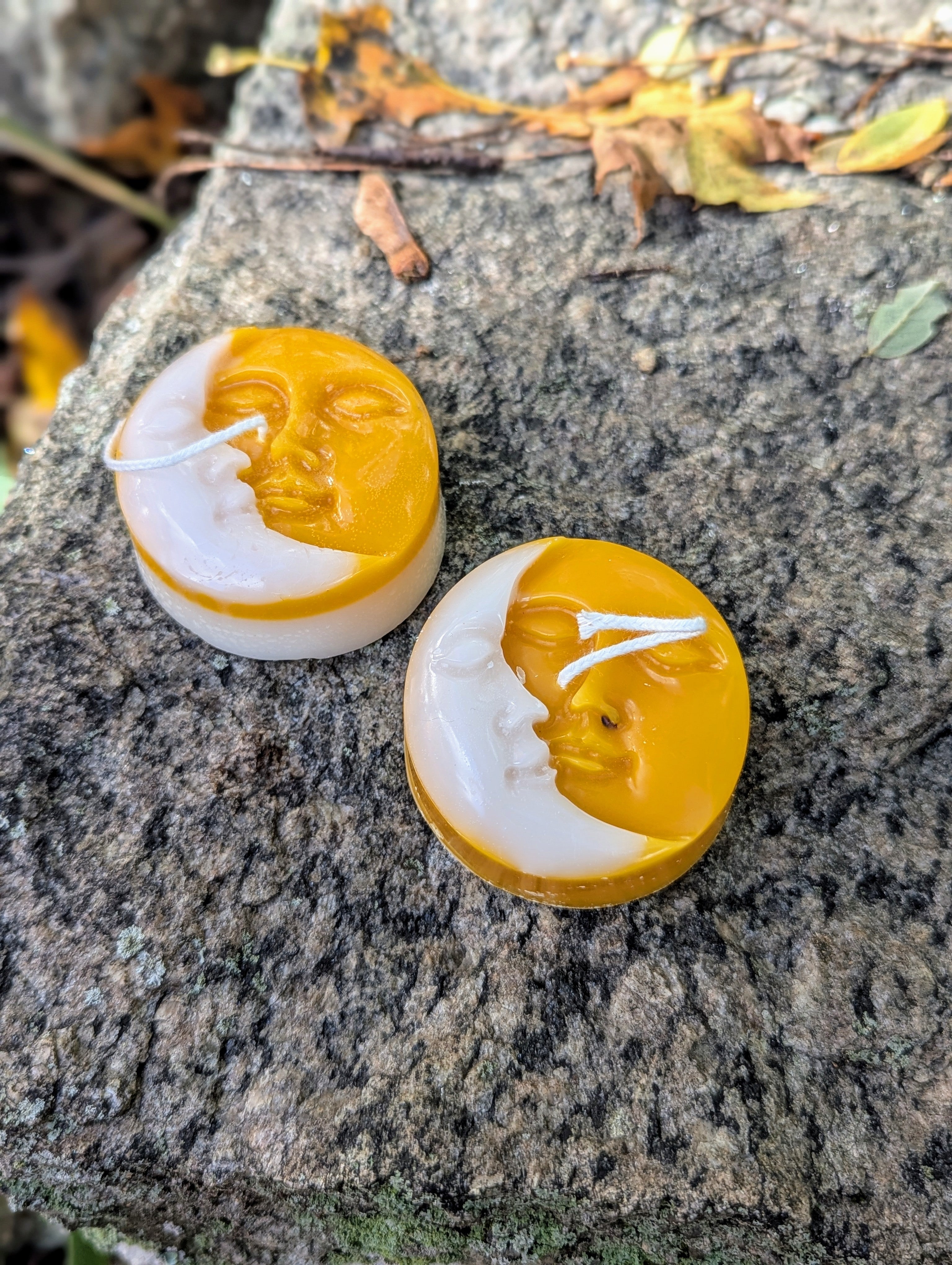 Sun and Moon Handmade Candle - Unique Face Design - Perfect for Decor and Scented Aromatherapy