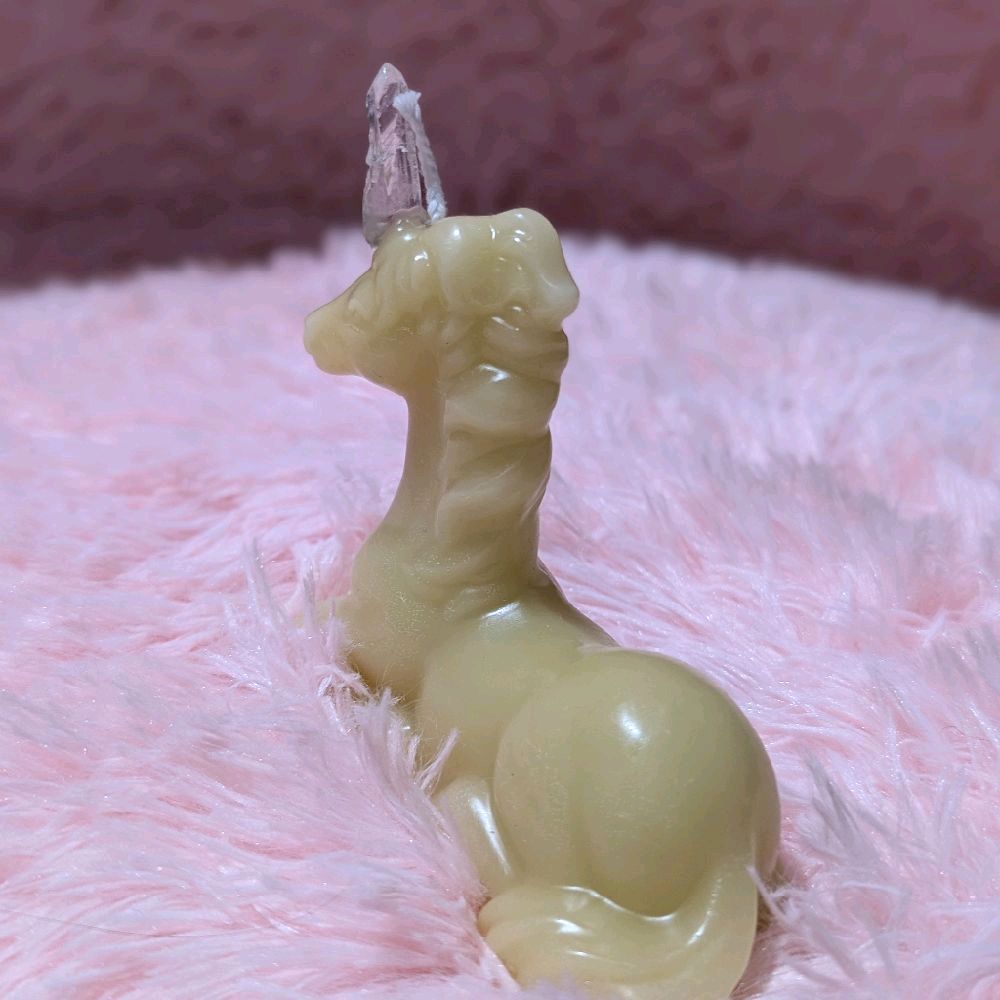 Beeswax Unicorn Candle for rituals with Crystals Nature Ornaments Decoration Eco Friendly Home Decor Unscented Natural Material