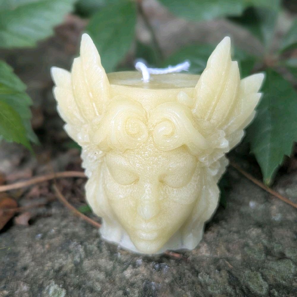 Dietes Soy Wax Candles Unscented Ritual Candles with Unique Design Perfect for Your Rituals Featuring Intricate Face Sculpture Decor Decoration