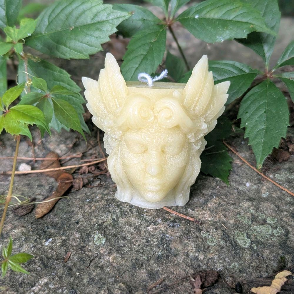Dietes Soy Wax Candles Unscented Ritual Candles with Unique Design Perfect for Your Rituals Featuring Intricate Face Sculpture Decor Decoration