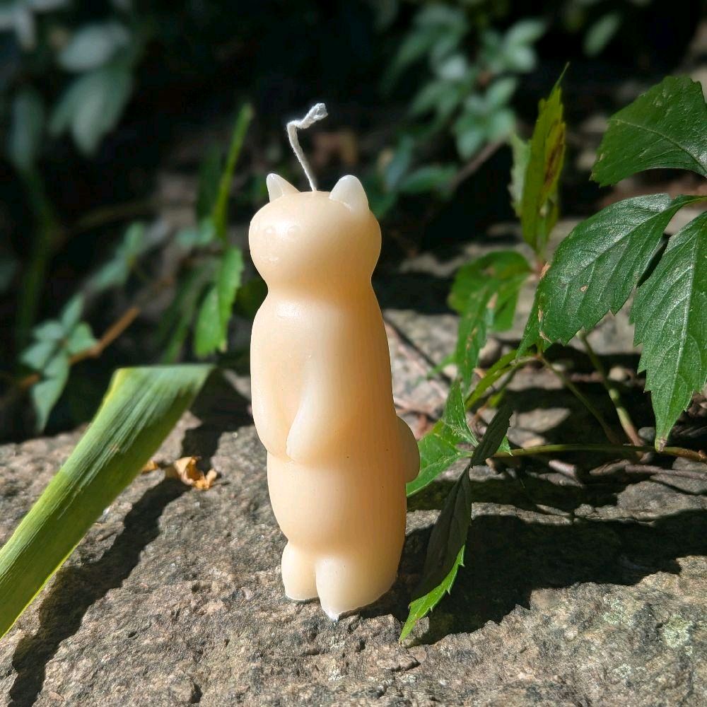 Cat-Shaped Candle - Natural Design, Un Perfumed Aroma Decor Decoration