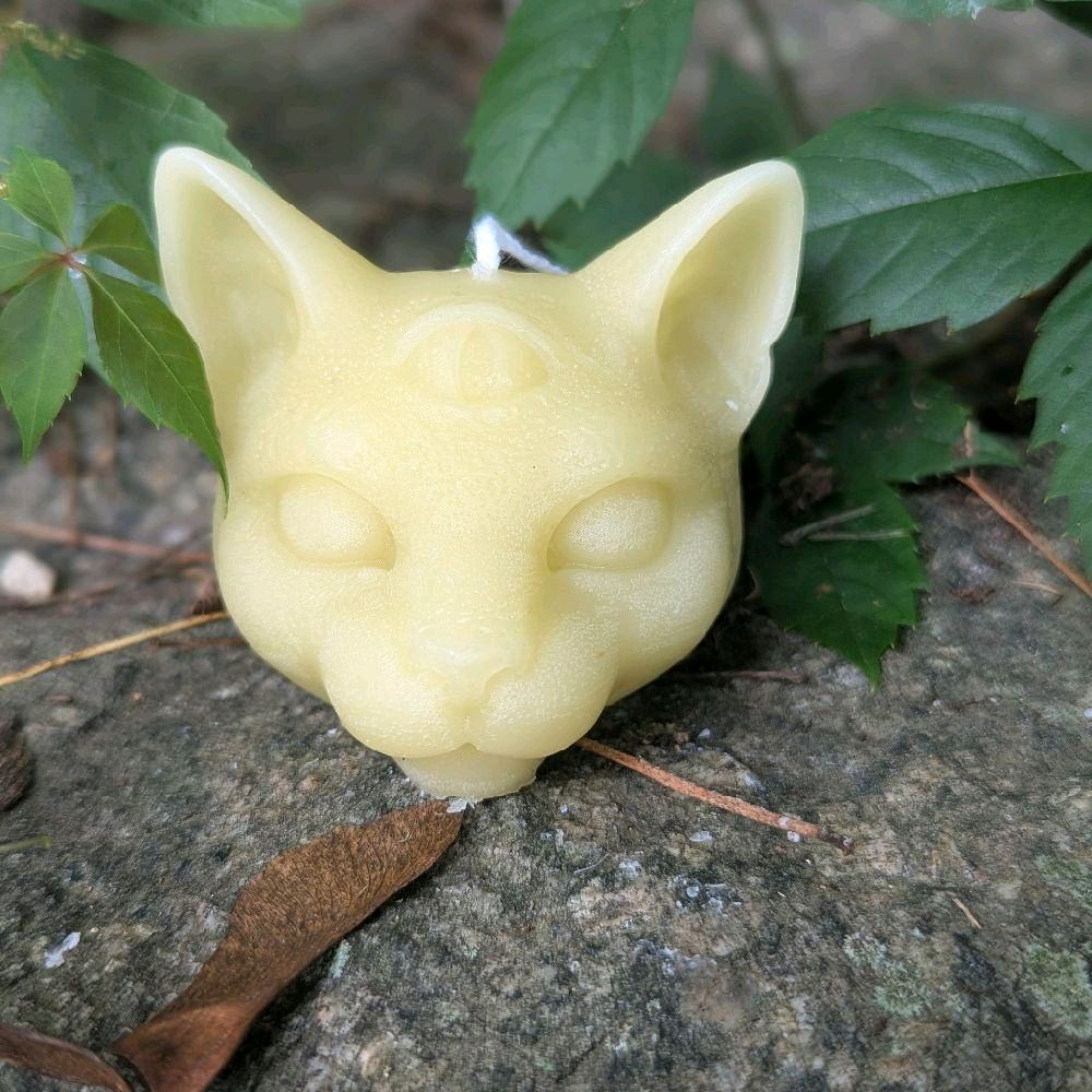 Cat-Shaped , Prayer hands with eye Soy Wax Ritual Candles Unscented Devotional Decorative Candle Decoration