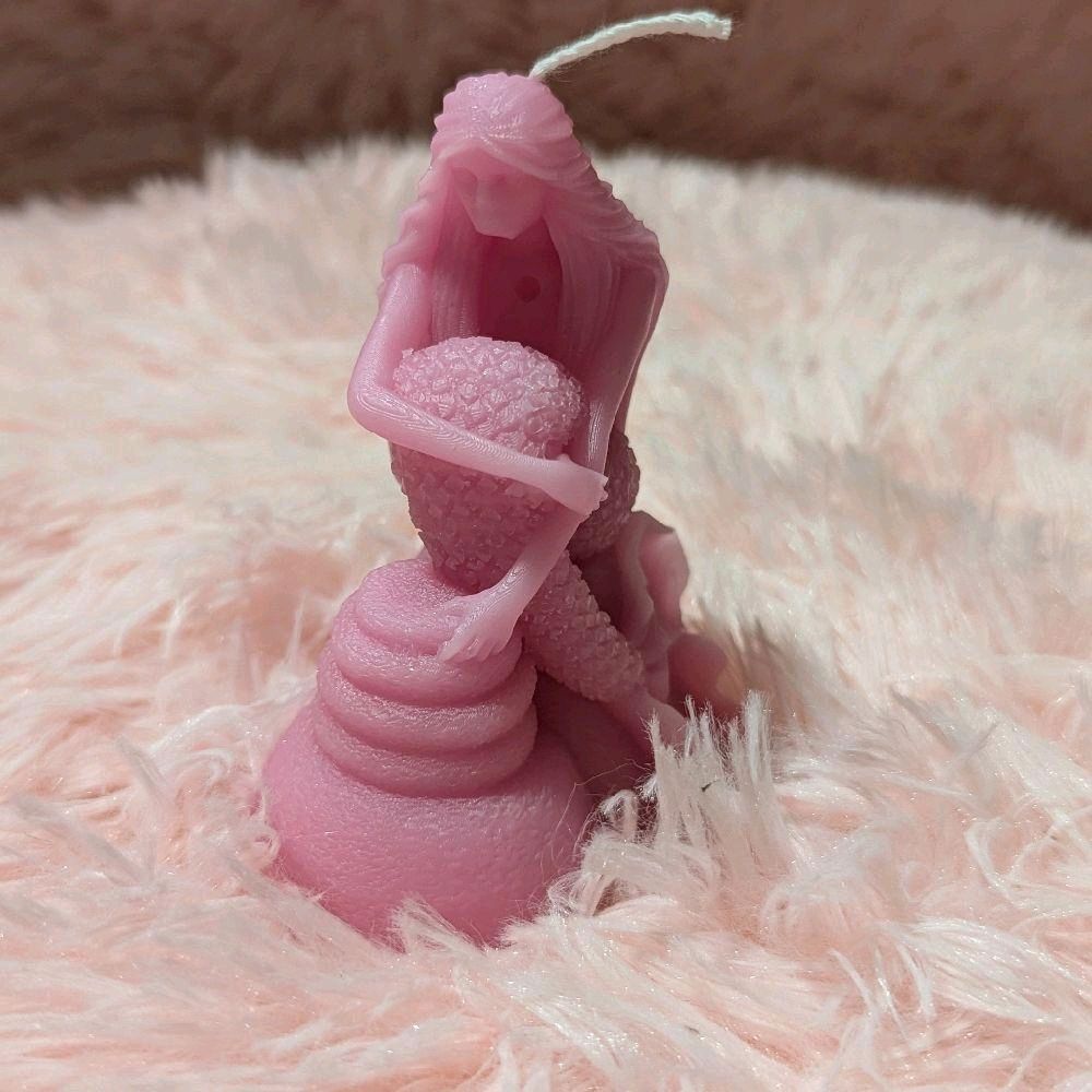 Mermaids Handmade Candle - Pink Design with Unique Shape and Texture - Handcrafted Artistic Candle Decor Decoration