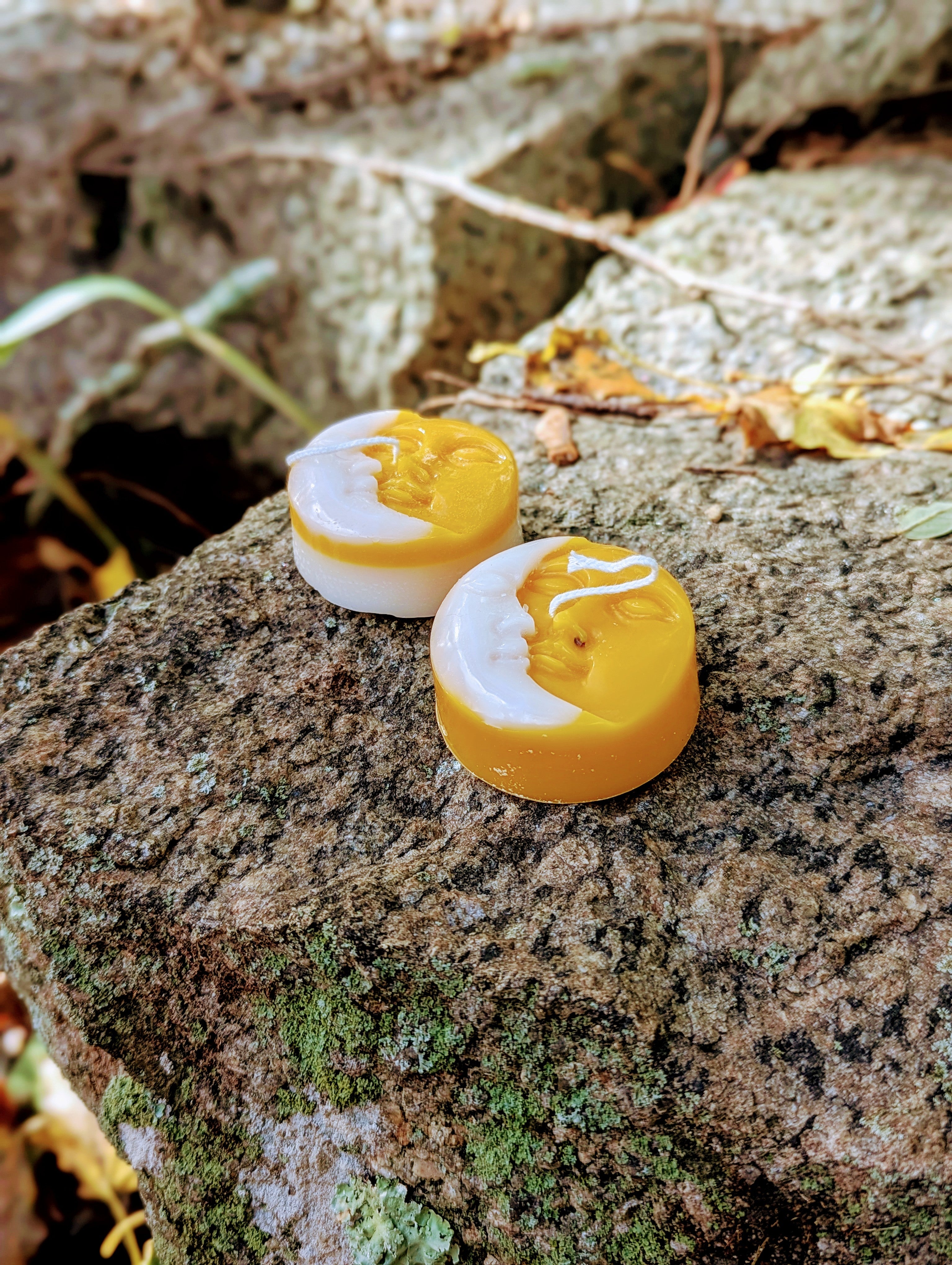 Sun and Moon Handmade Candle - Unique Face Design - Perfect for Decor and Scented Aromatherapy