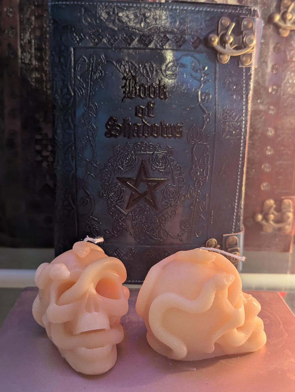 Skull with Snake handmade candle