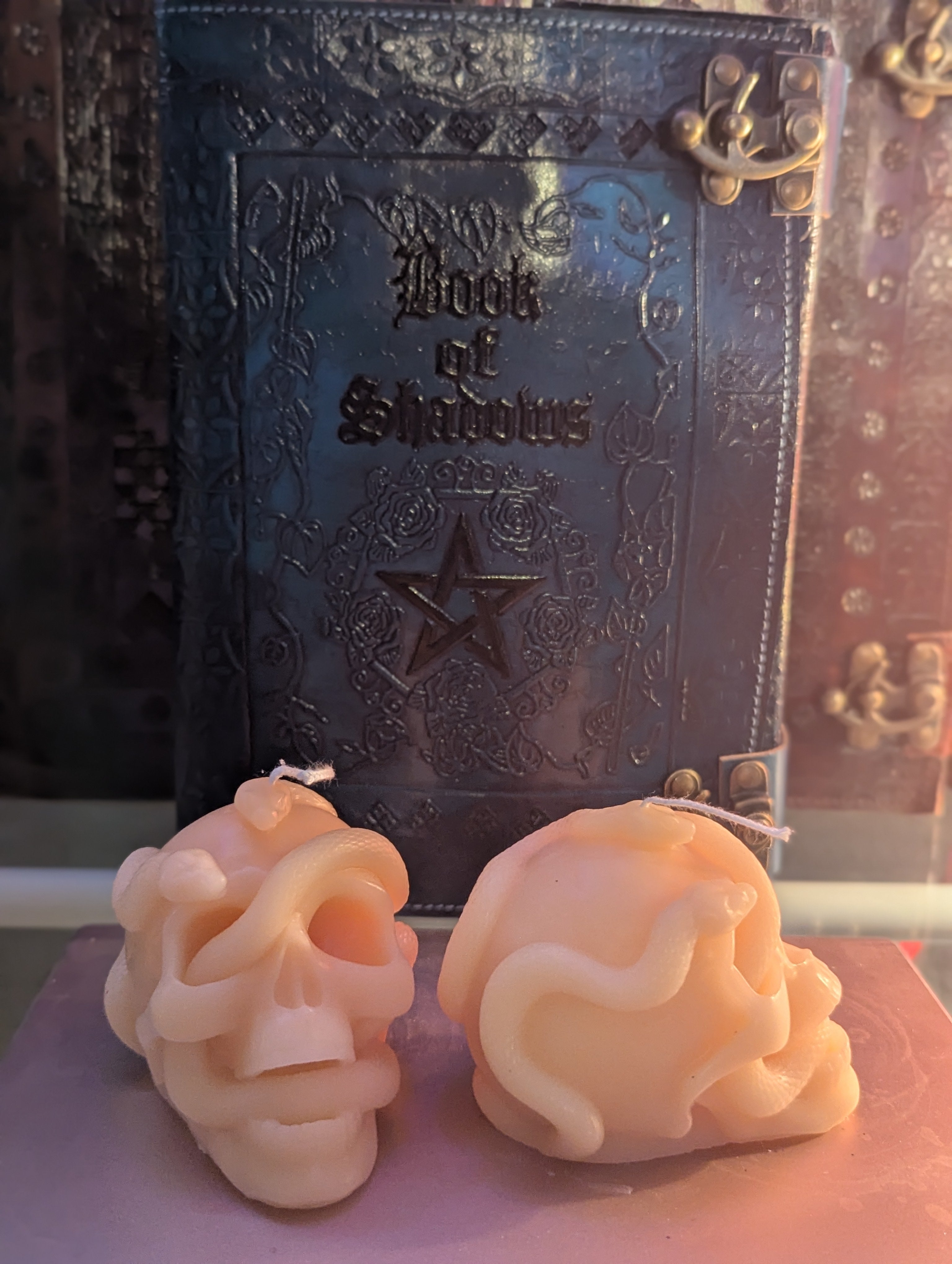 Skull with Snake handmade candle
