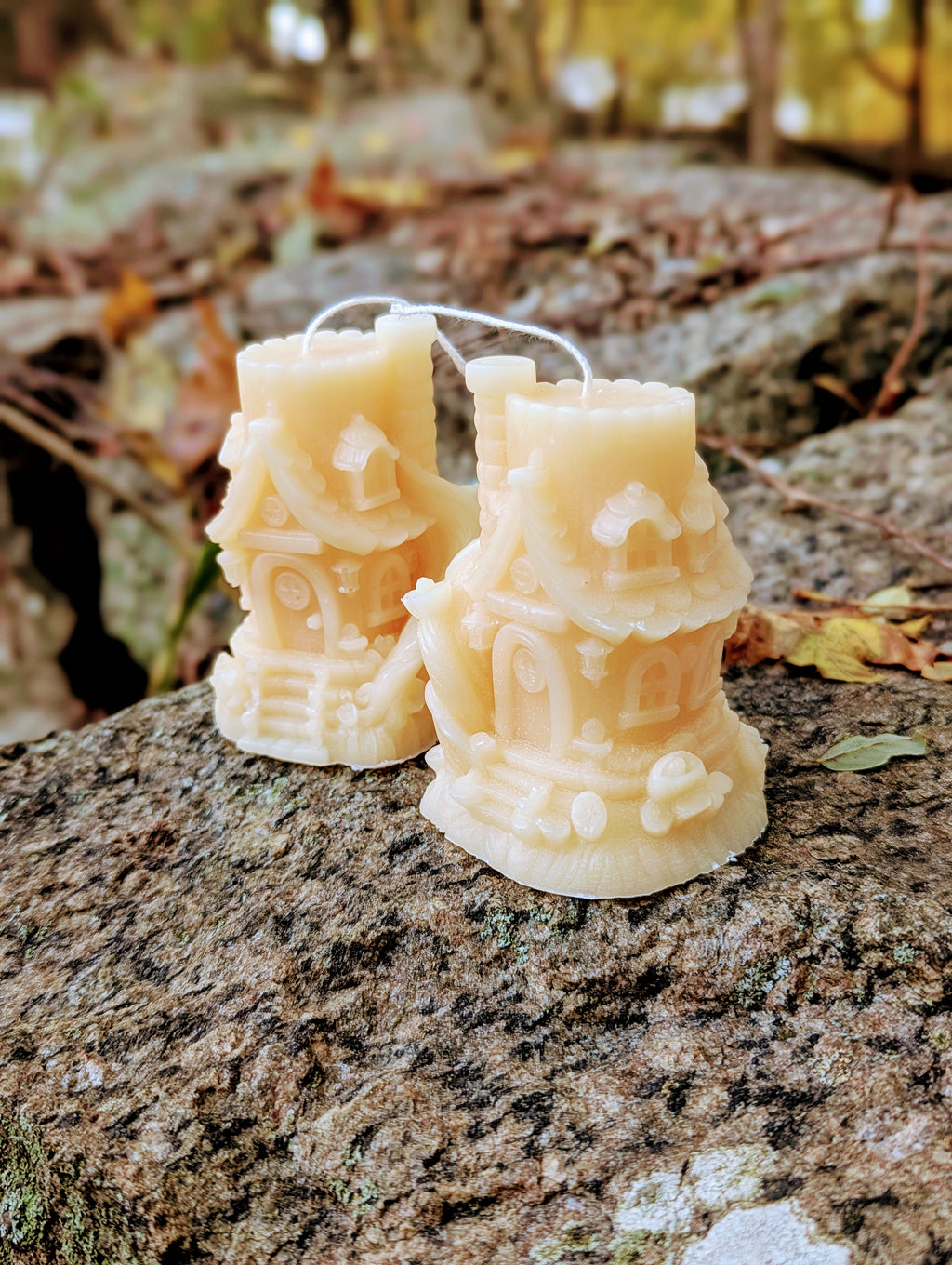 Magic Treehouse Handmade Candle - Unique Pink & Cream Castle Design for Cozy Atmosphere