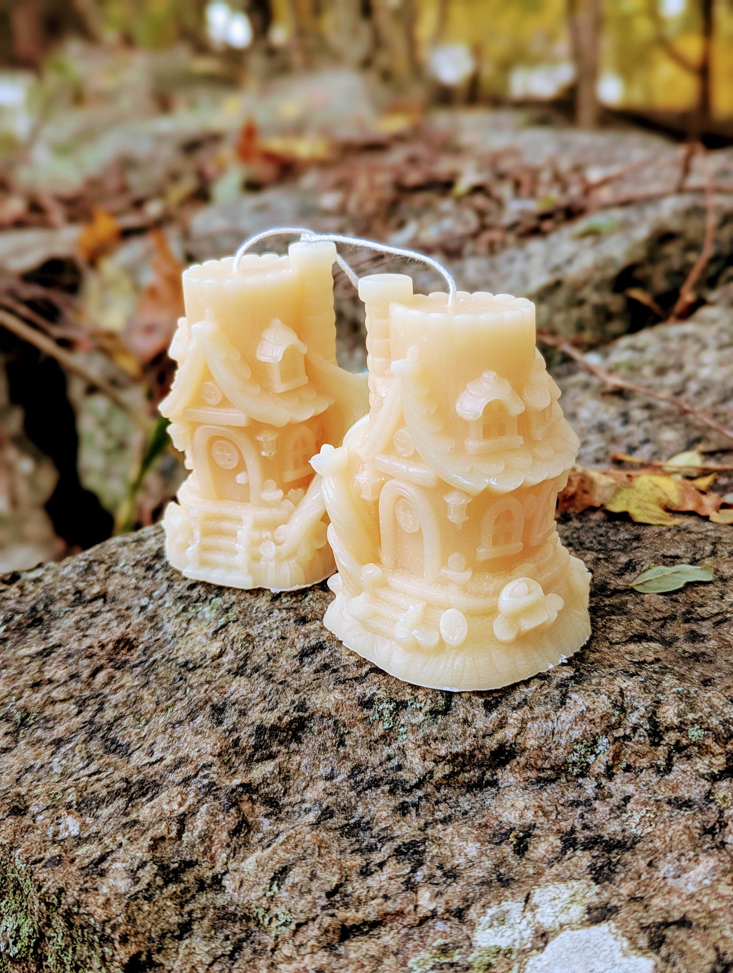 Magic Treehouse Handmade Candle - Unique Pink & Cream Castle Design for Cozy Atmosphere