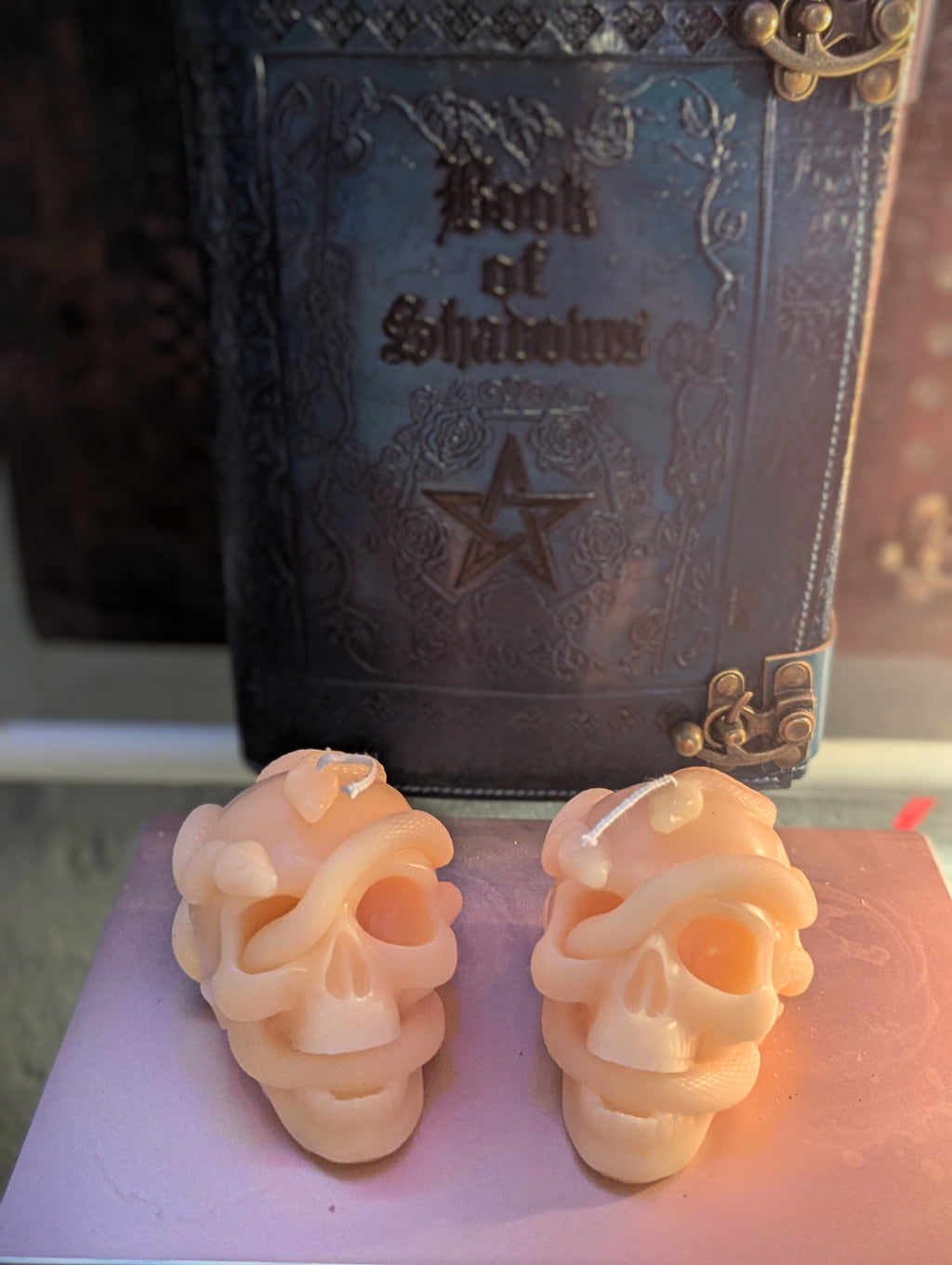 Skull with Snake handmade candle