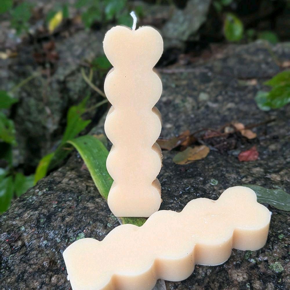 Heart Tower Soy Wax Candle Handmade Unique Design Natural Wax Candle