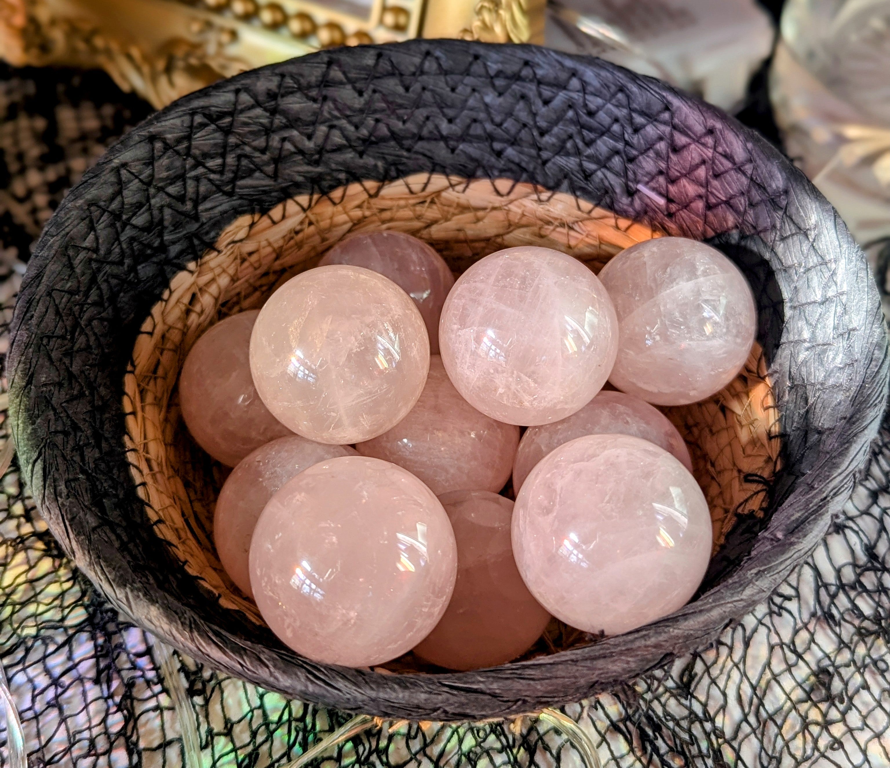 Rose Quartz small spheres