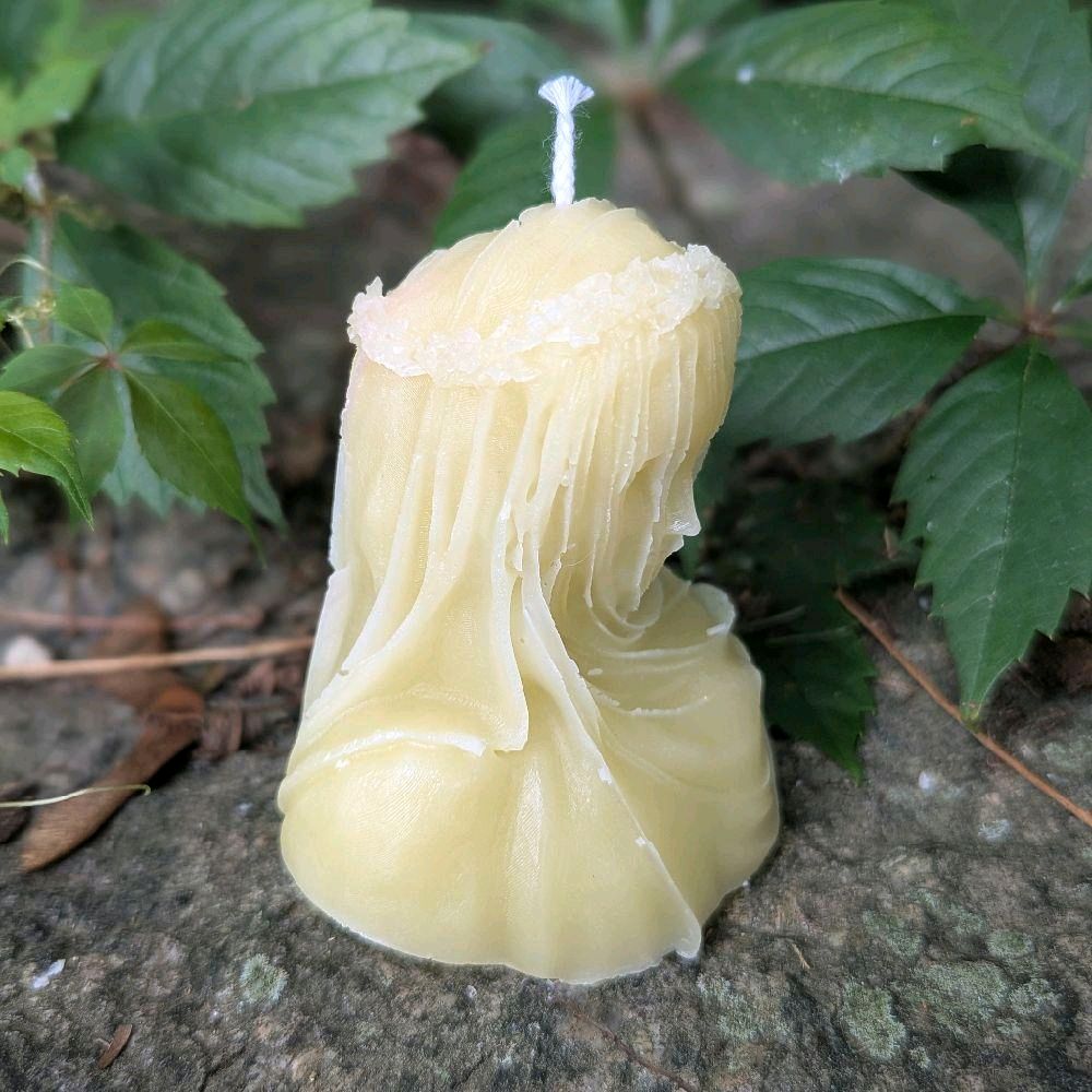 Lady in Veil Unscented Pink Sculptural Candle Design Decoration Decor