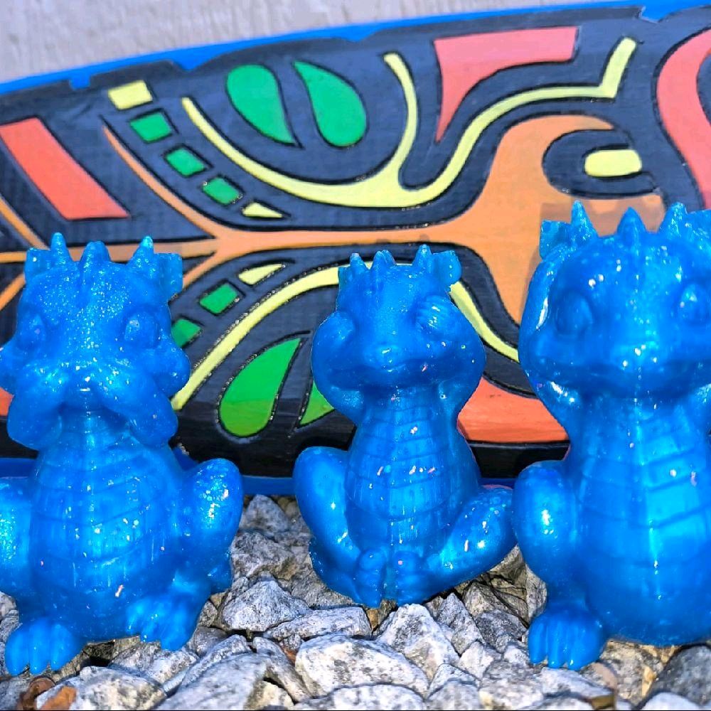 Resin Glow in the Dark Dragons Speak No Evil Hear No Evil See No Evil Collectible Figurines Decorative