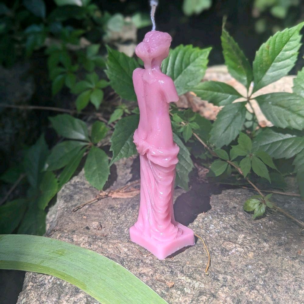 Venus de Milo Unscented Candles - Pink Statue Design Candle for Your Collection Decoration Decor