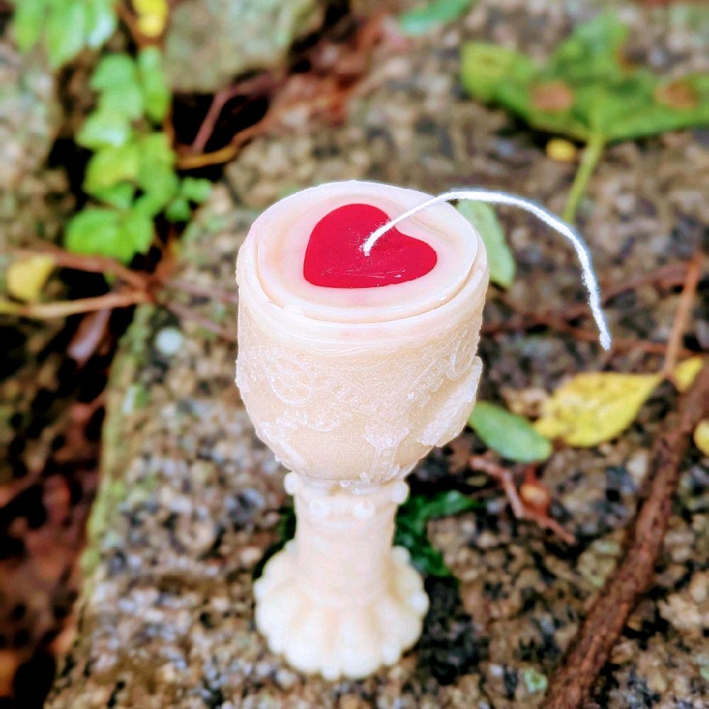 Handmade Challice with heart candle