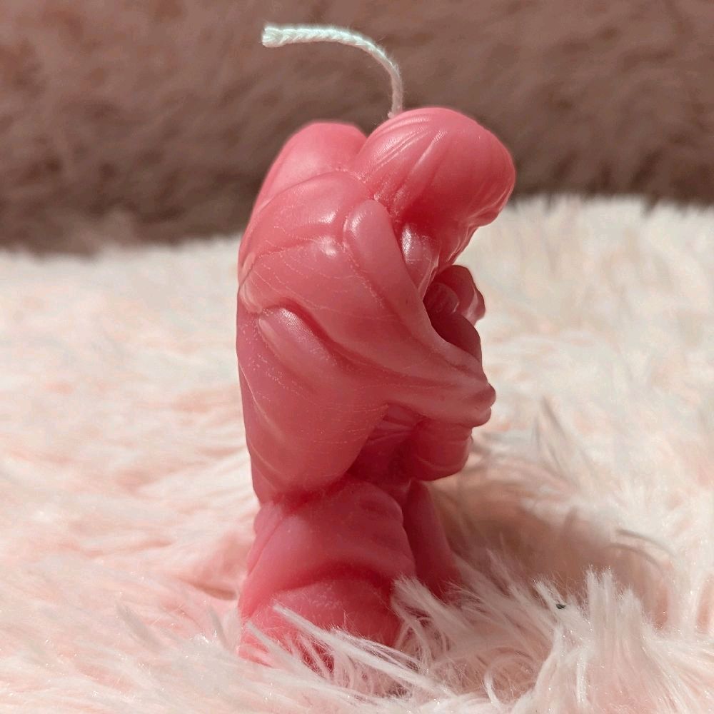 Mother and Daughter Handmade Ritual Candle - Unique Pink Design Handcrafted Artisanal Product