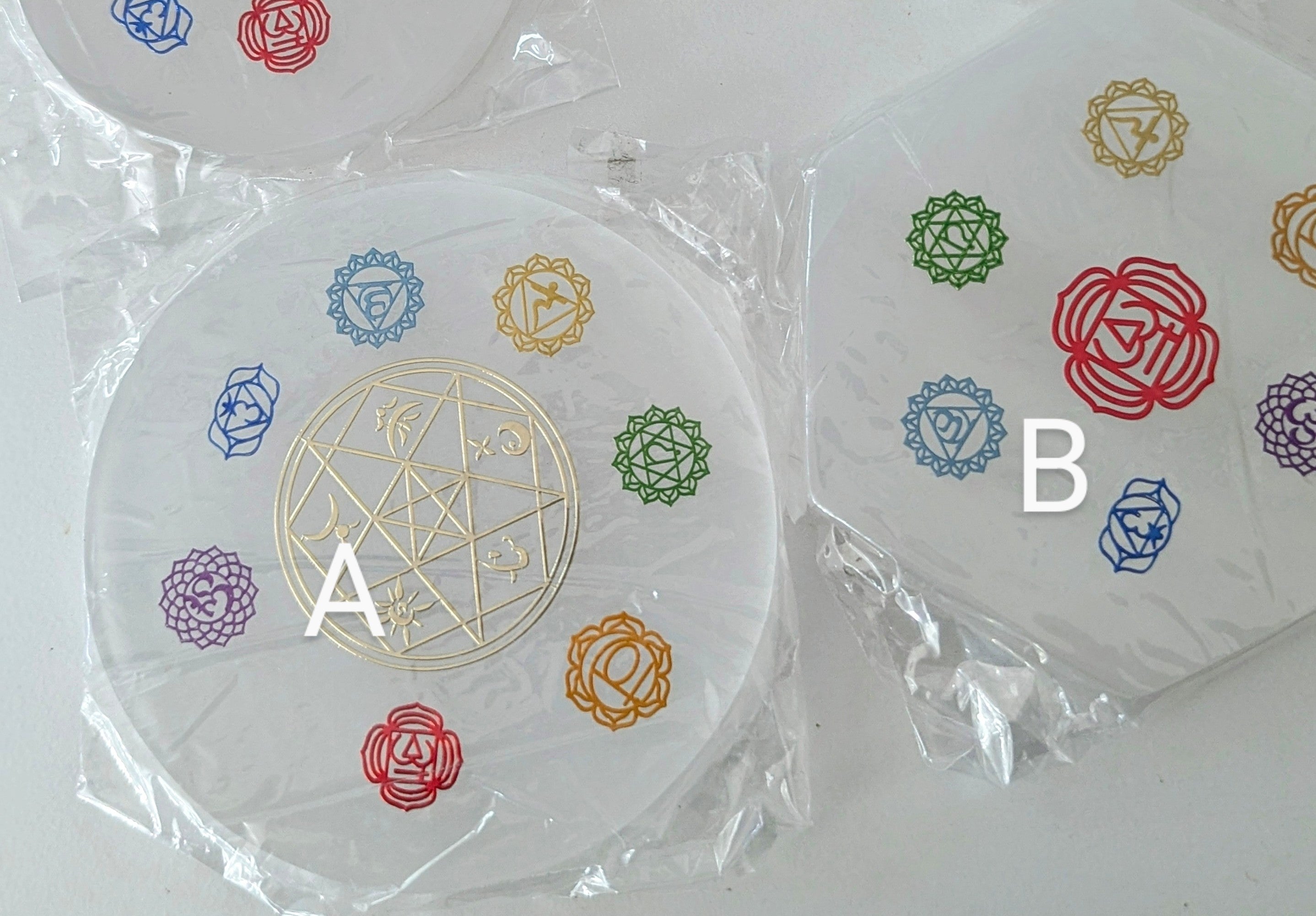 Selenite Chakras charging trays M