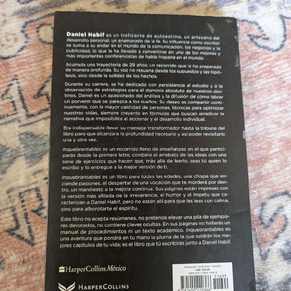 Daniel Habif Inquebrantables: A Title Featuring the Author's Name and the Word "Inquebrantables"