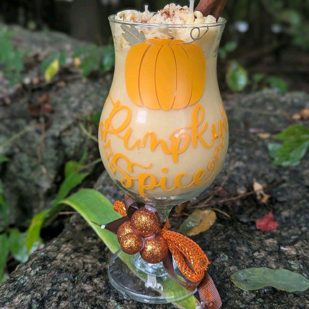 Pumpkin Spice Soy Wax Candles with Pumpkin Design and Orange Ribbon Decorations Decorative Scent Scented Aroma