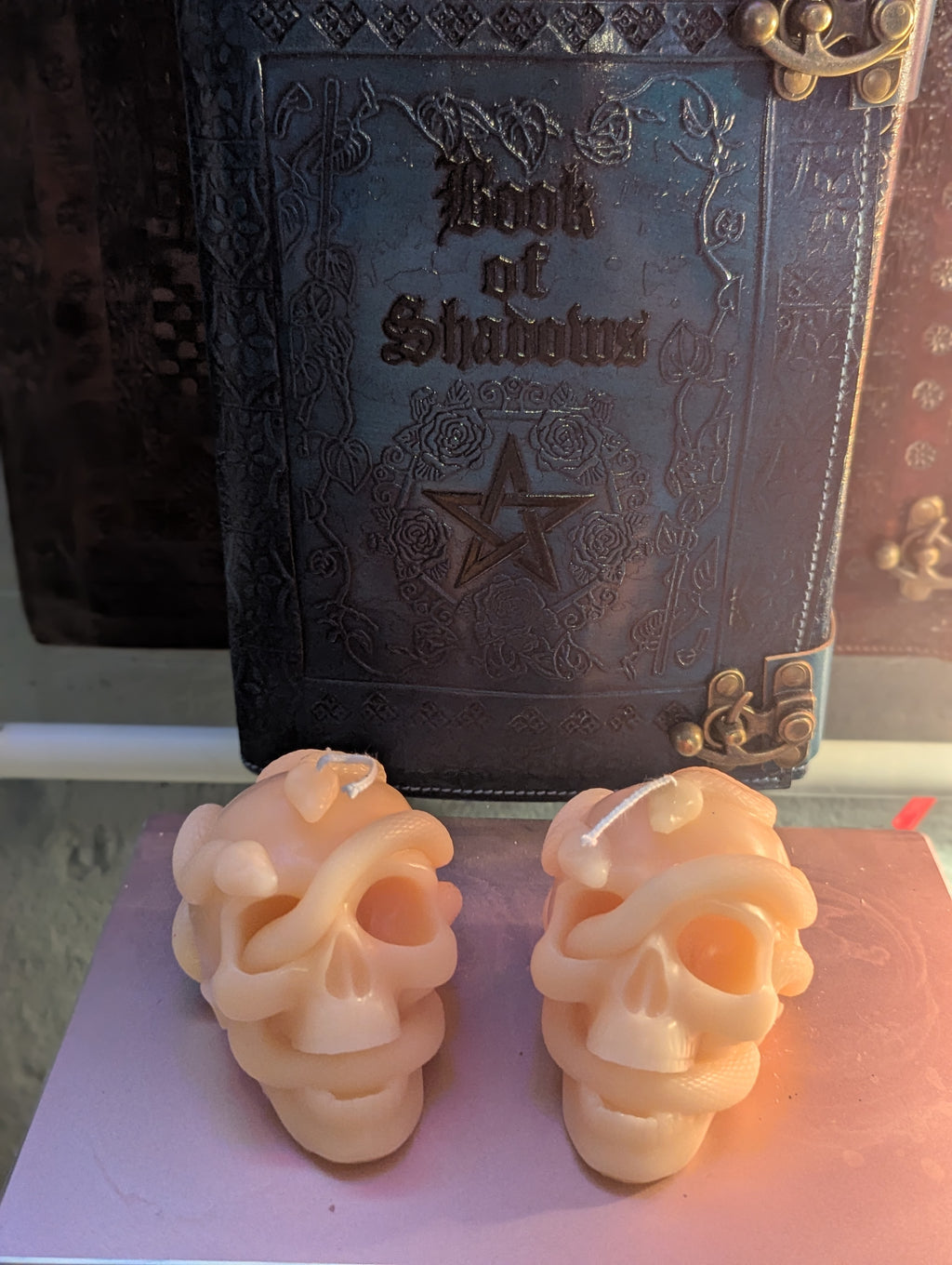 Skull with Snake handmade candle