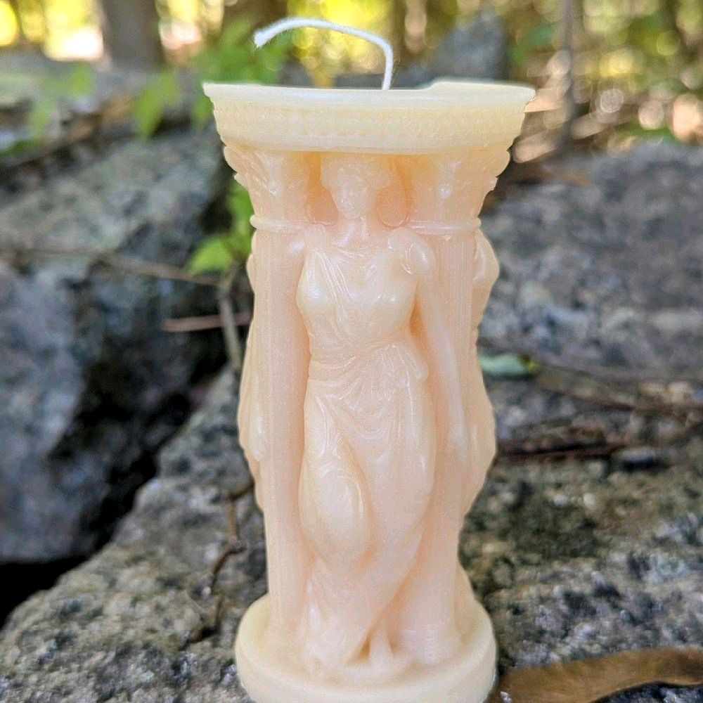 3D Goddess Handmade Unscented Candle - Unique Sculpture for Decor & Scentless Ambiance