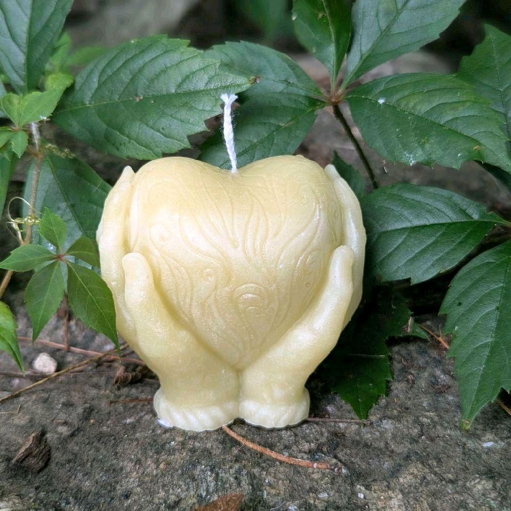 Heart Prayer hands with eye Soy Wax Ritual Candles Unscented Pre-Order Devotional Decorative Candle