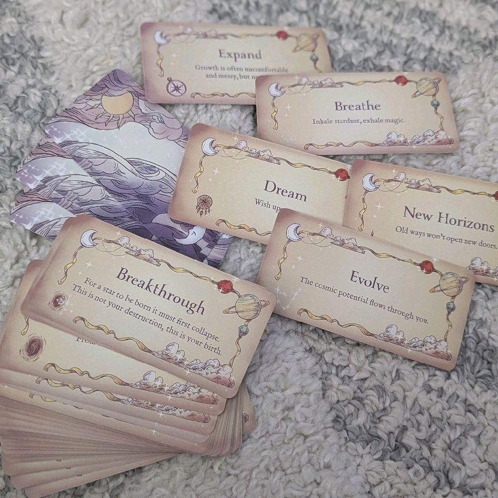 Star Light by Jessica L E - 40 Pack Mini Divination Paper Playing Cards Enchanting Messages from the Cosmos