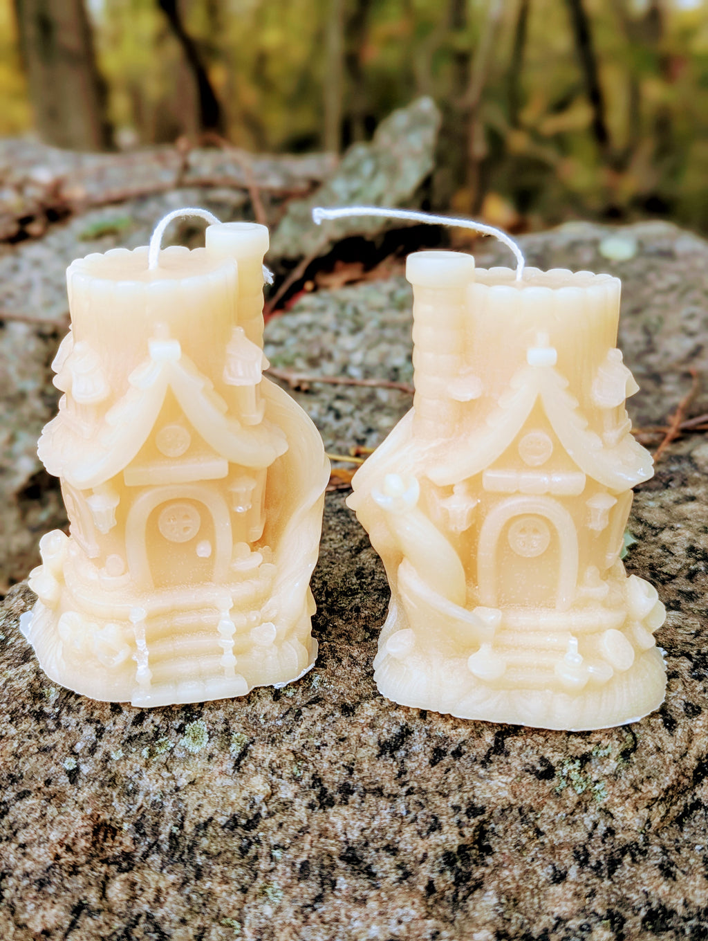 Magic Treehouse Handmade Candle - Unique Pink & Cream Castle Design for Cozy Atmosphere