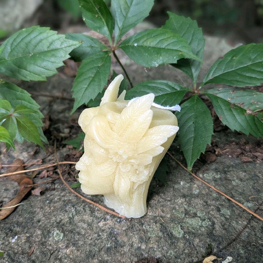 Dietes Soy Wax Candles Unscented Ritual Candles with Unique Design Perfect for Your Rituals Featuring Intricate Face Sculpture Decor Decoration