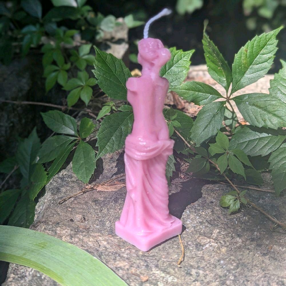 Venus de Milo Unscented Candles - Pink Statue Design Candle for Your Collection Decoration Decor
