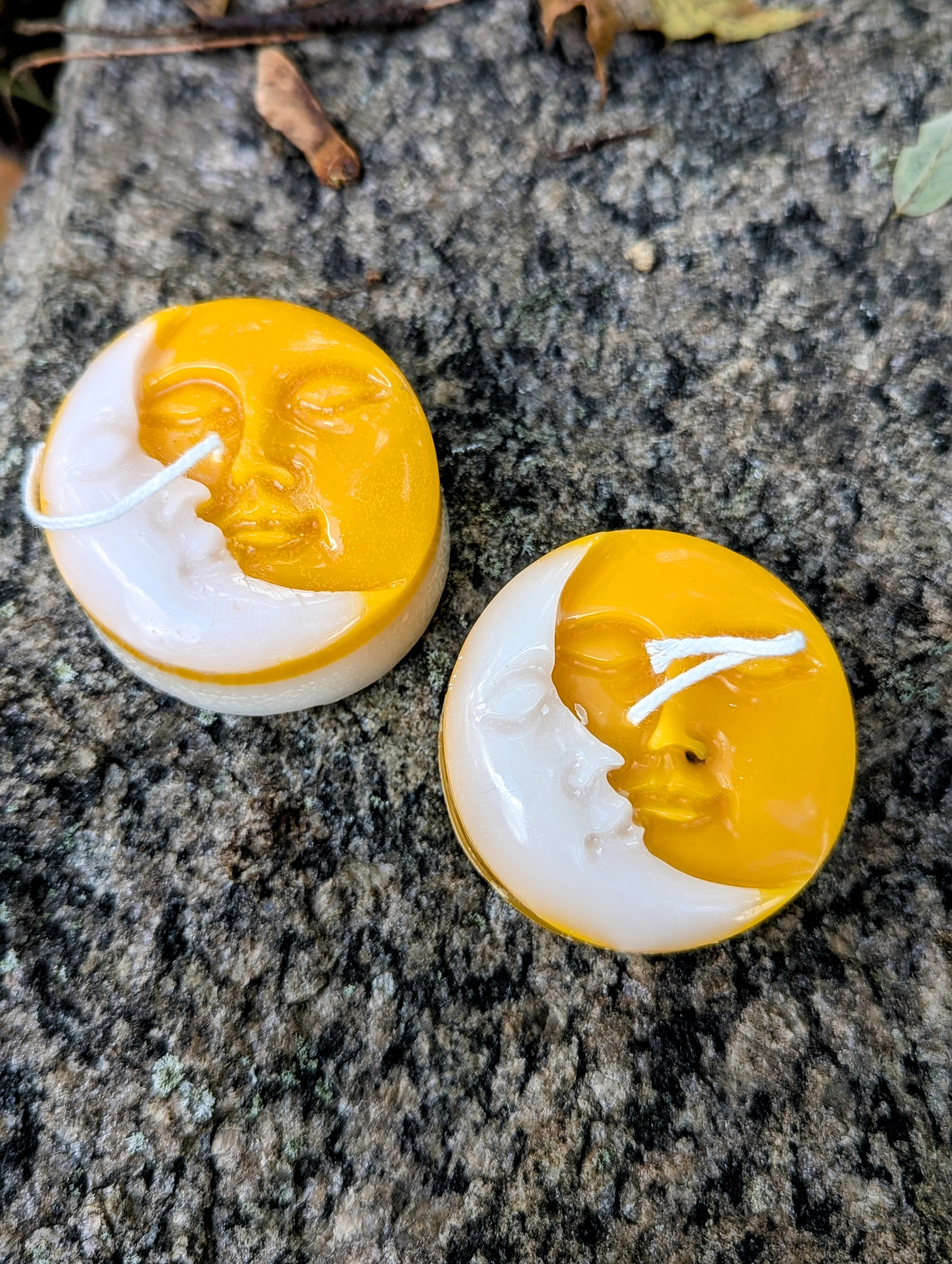 Sun and Moon Handmade Candle - Unique Face Design - Perfect for Decor and Scented Aromatherapy