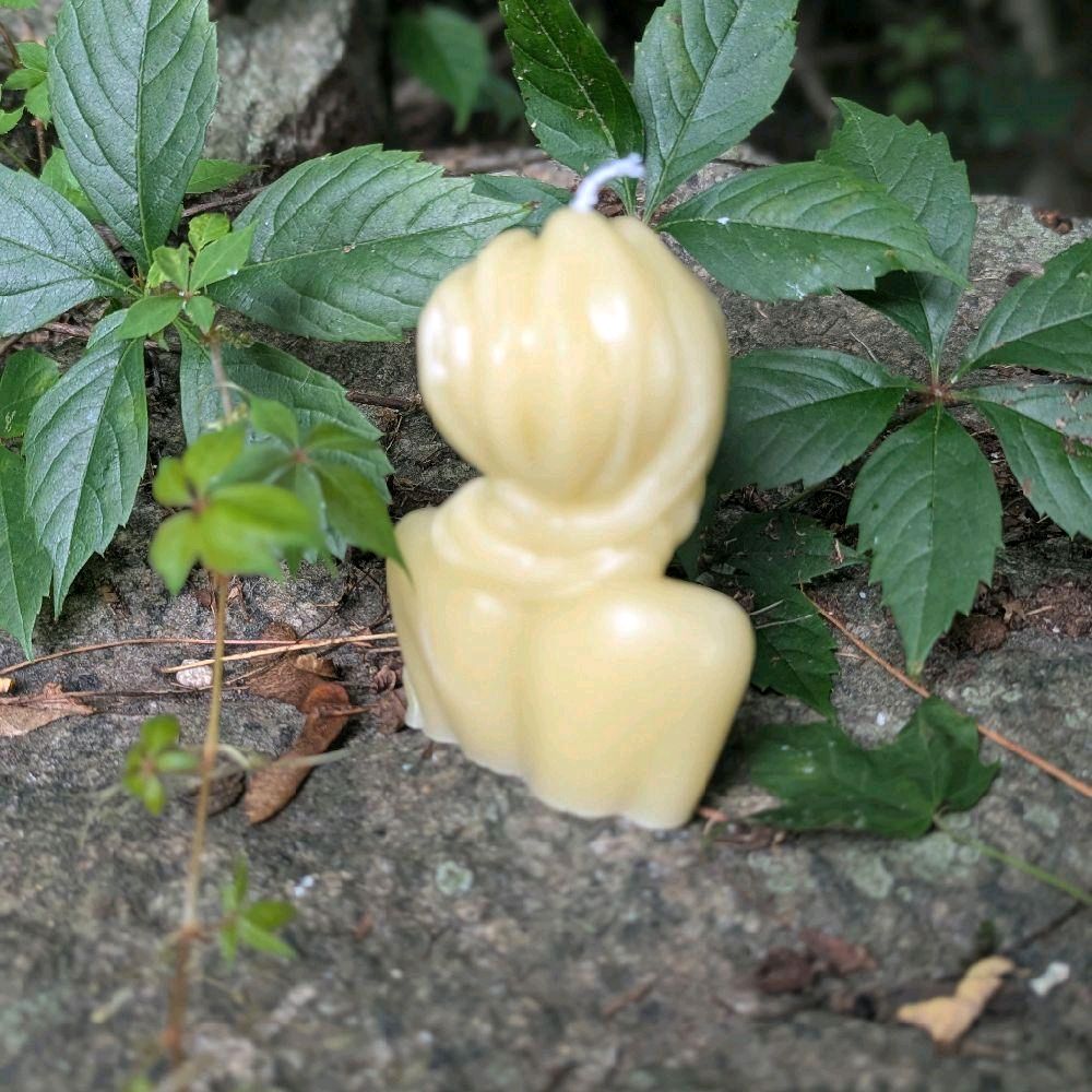 Lady with Scarf Soy Wax Ritual Candles Unscented with Color and Scent Options Unique Artistic Design Decoration Decor