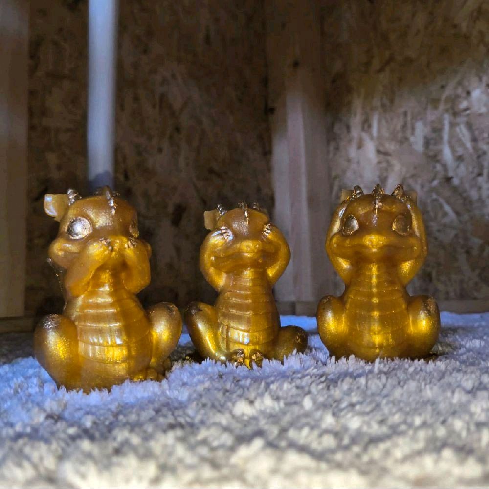 Resin Glow in the Dark Dragons Speak No Evil Hear No Evil See No Evil Collectible Figurines Decorative