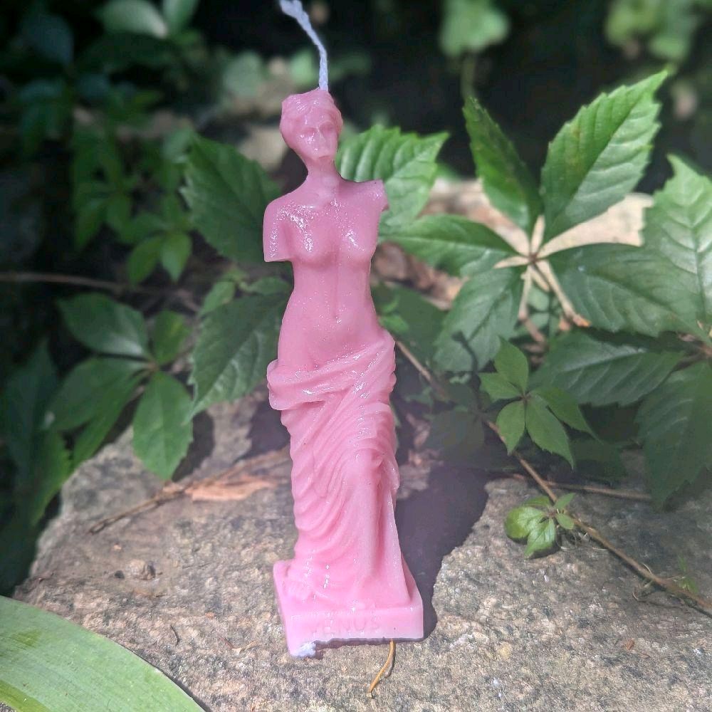 Venus de Milo Unscented Candles - Pink Statue Design Candle for Your Collection Decoration Decor