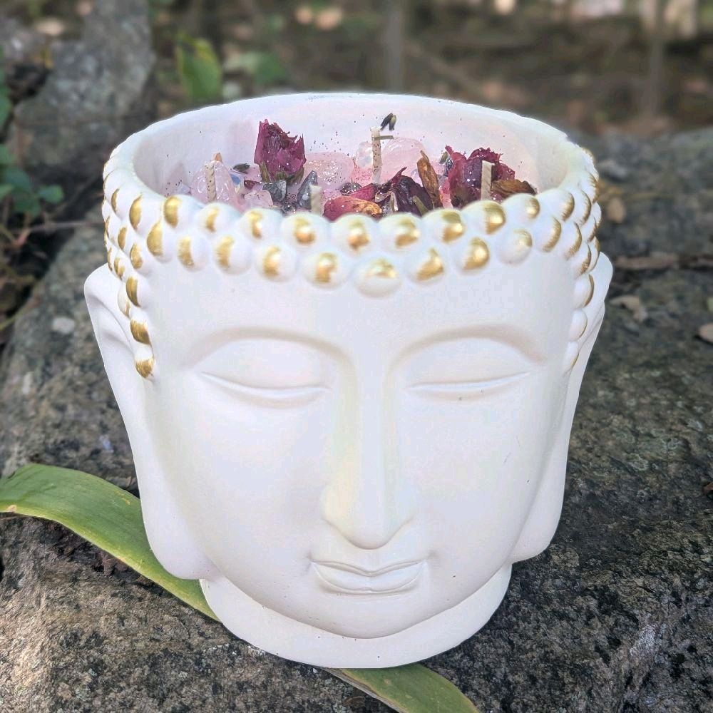 Self Love Soy Wax Candle Infused with Essential Oils Herbs and Crystals for Natural Aromatic Experience in Home Decor Scent Decoration Fragrance Scented