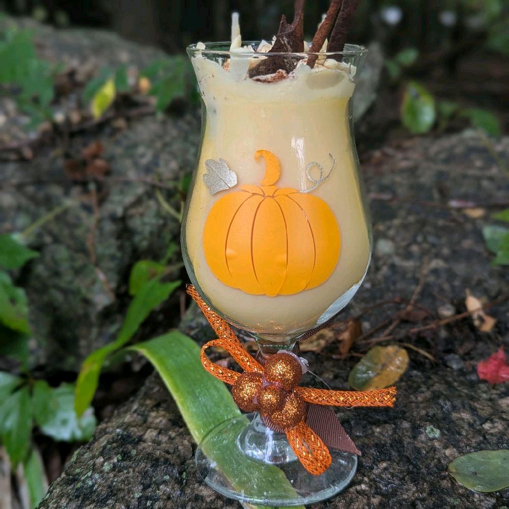 Pumpkin Spice Soy Wax Candles with Pumpkin Design and Orange Ribbon Decorations Decorative Scent Scented Aroma